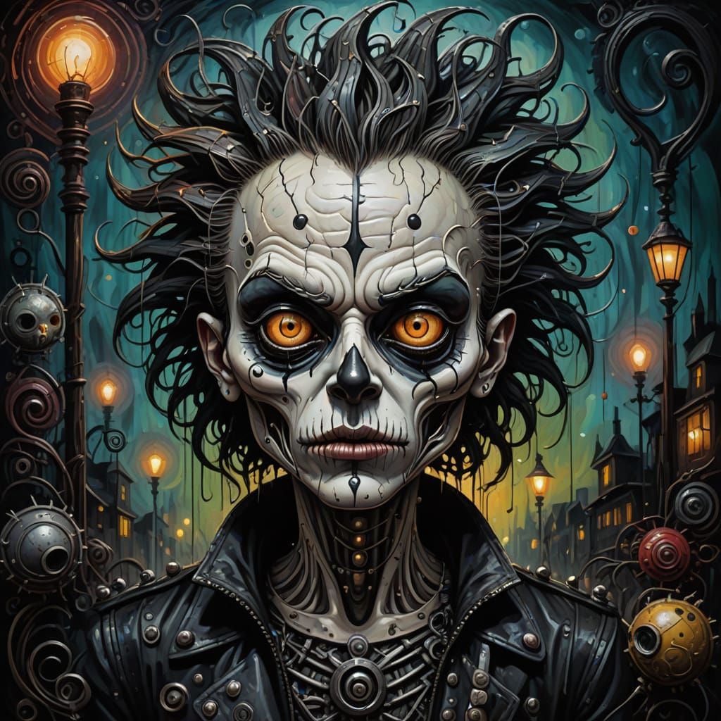 Gritty Punk Carnival in Abstract Expressionist Style