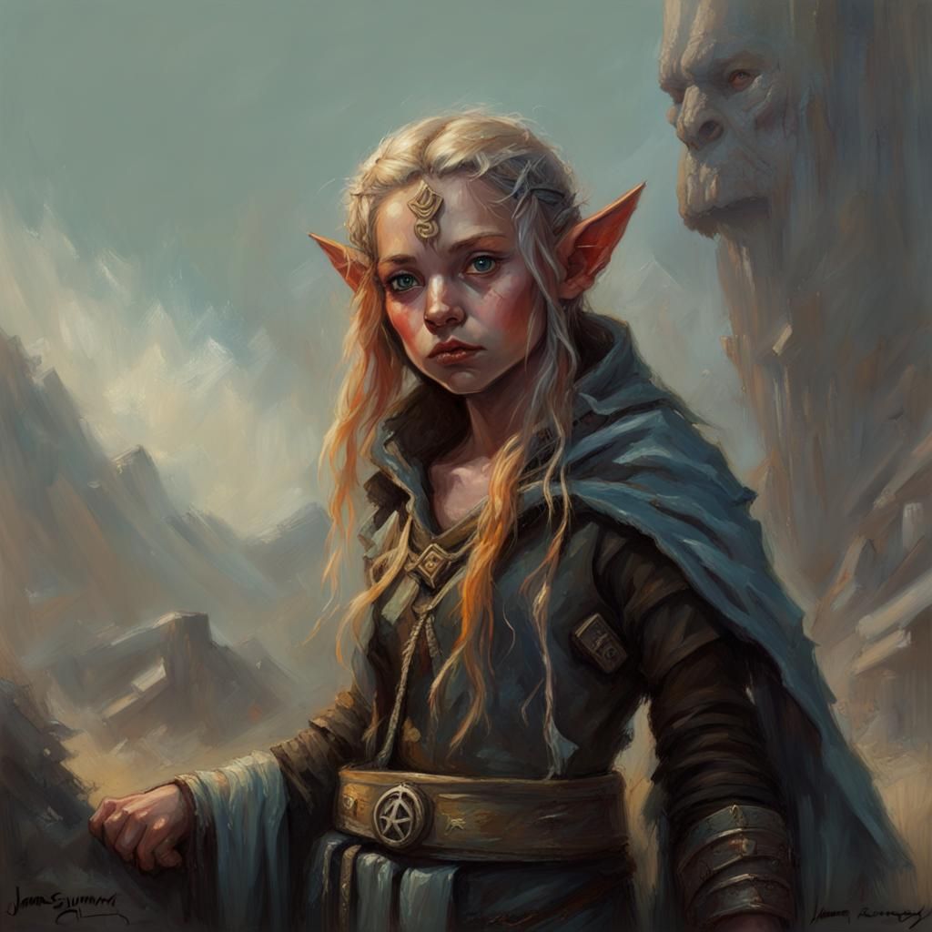 Halfling Elf Druidess in Post-Apocalyptic Robes