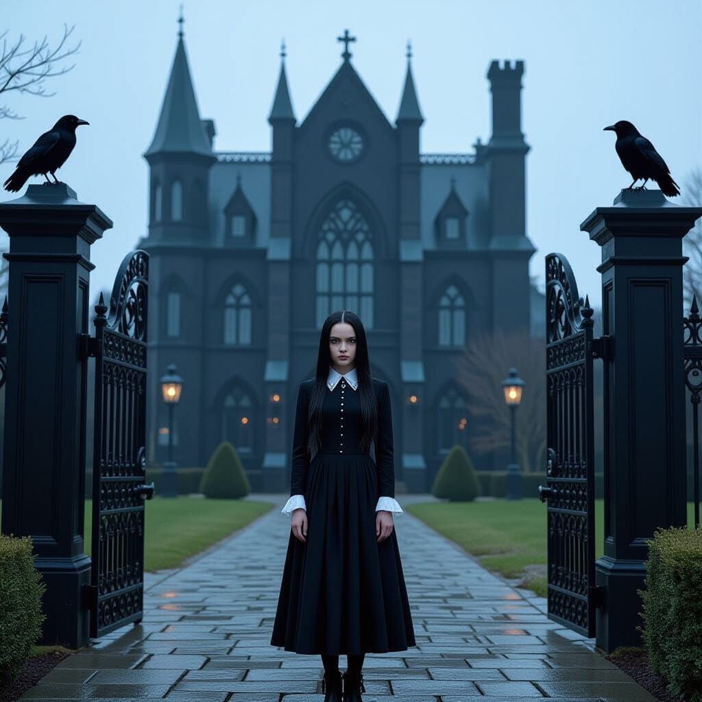 Creepy Gothic Castle Inspired by Nevermore Academy