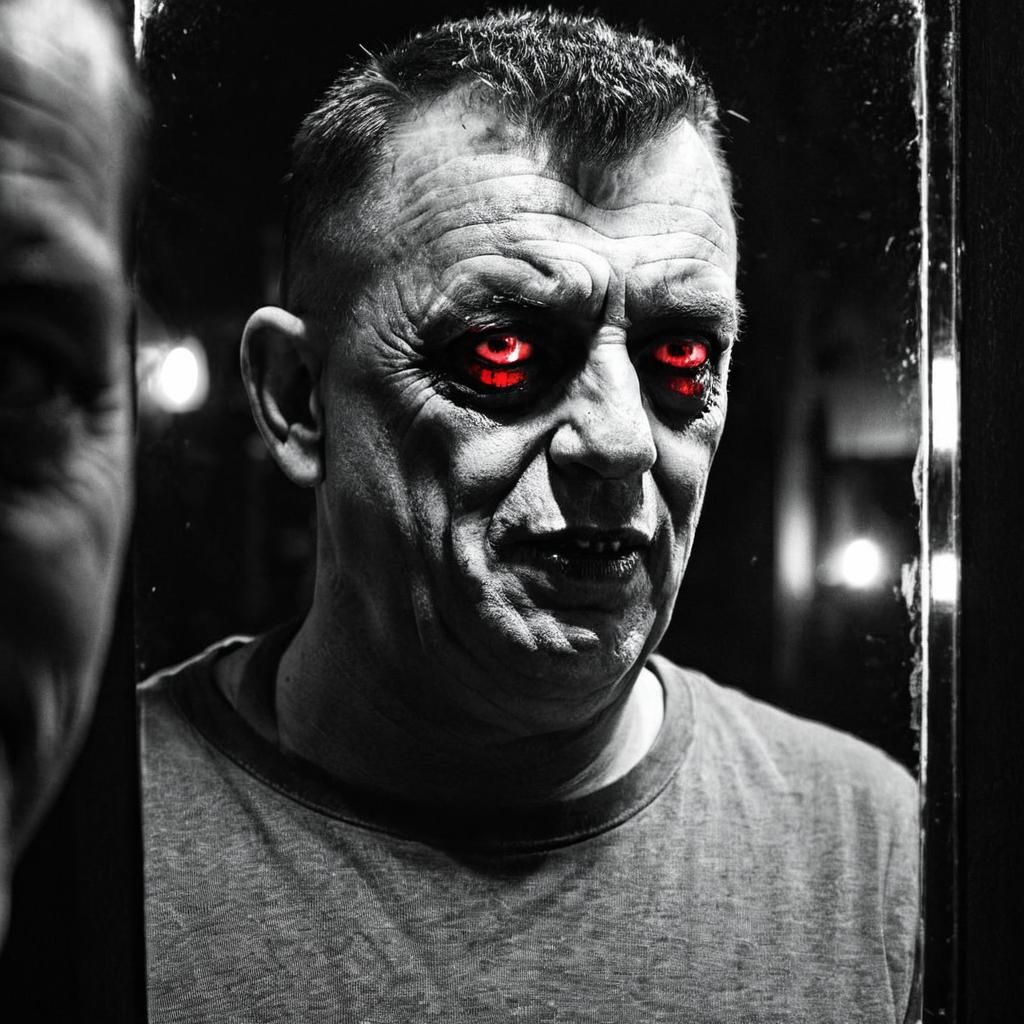 Dark Reflections in a Noir Portrait