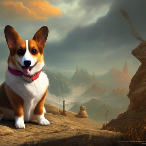 Detailed Corgi Calendar: Fantasy Concept Art