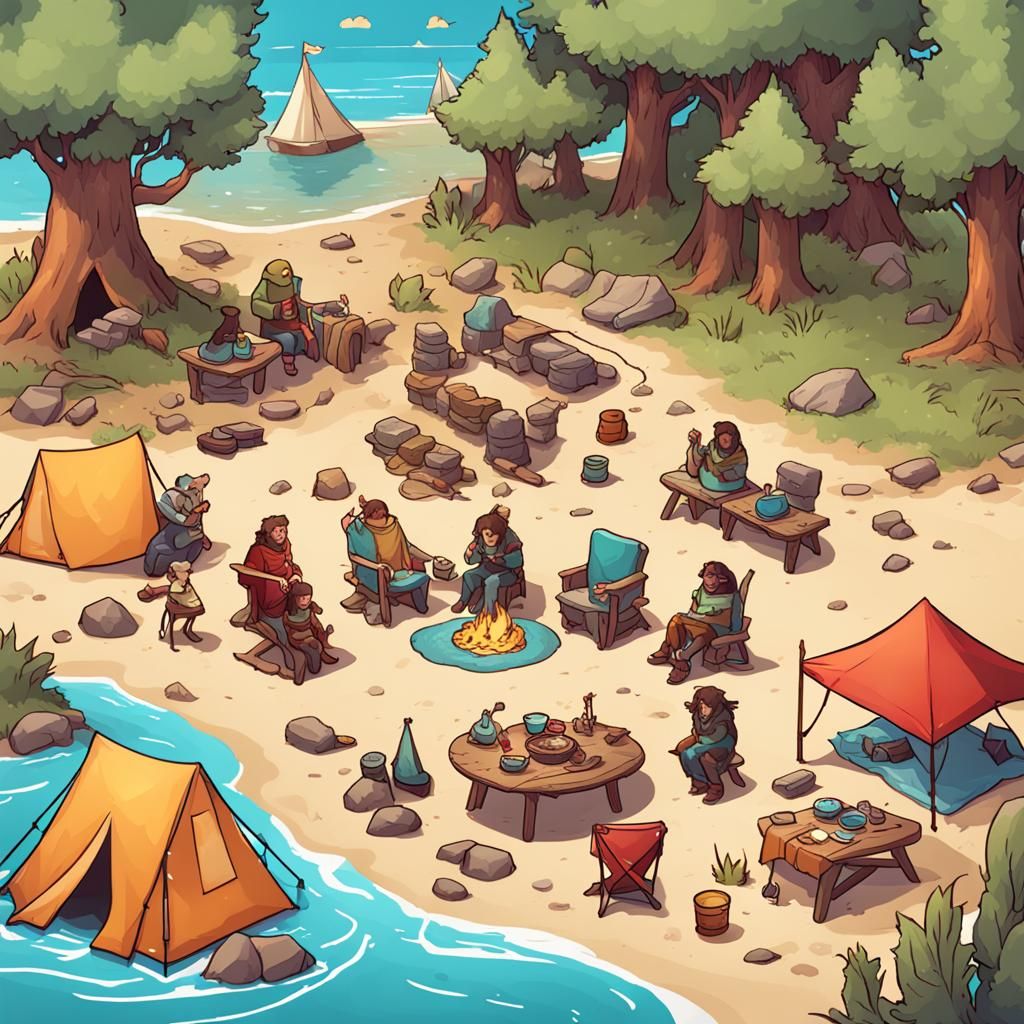 D&D Campsite Beach Party