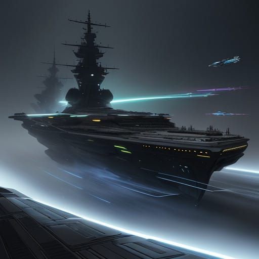 Cyberpunk Space Battleship in Epic Proportions