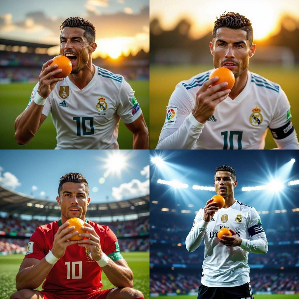 Cristiano Ronaldo Eating an Orange