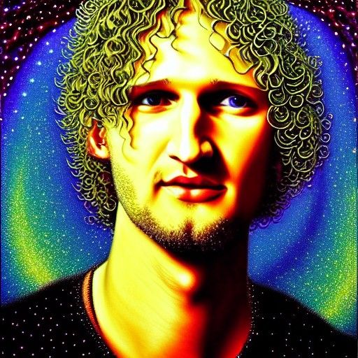 Luminous Oil Painting of Layne Staley with Halo
