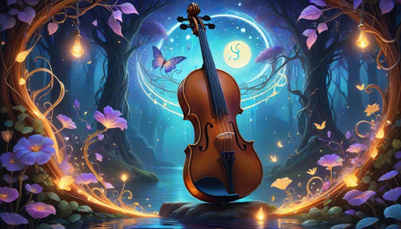 Enchanted Violin in a Dreamy Atmosphere