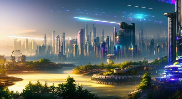 Cyberpunk Solarpunk Utopia: Megaman X Cityscape
