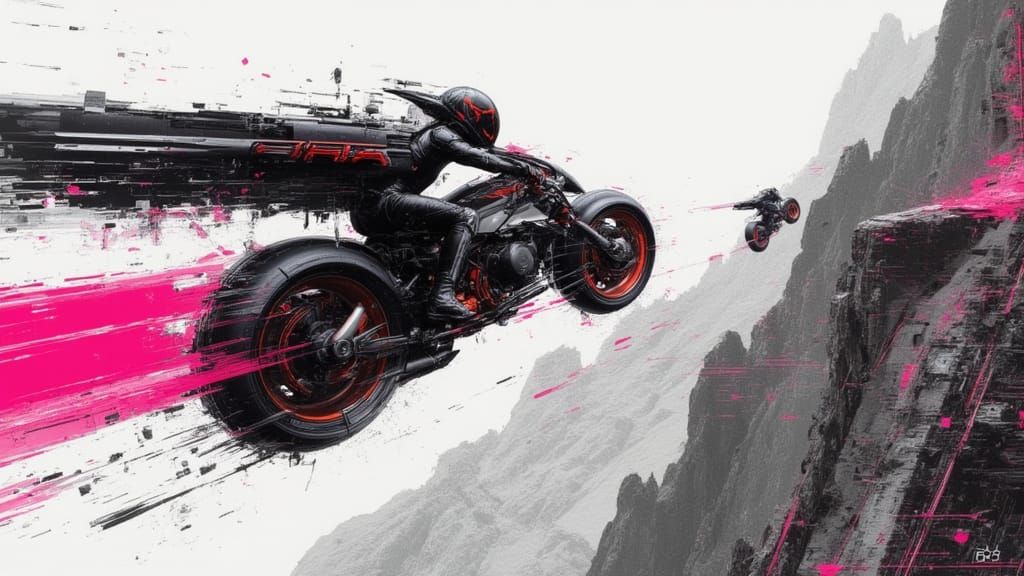 Ghost Rider on Futuristic Hover Bike