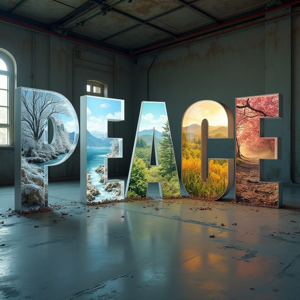 Post-Apocalyptic Seasons of PEACE in Acrylic Letters