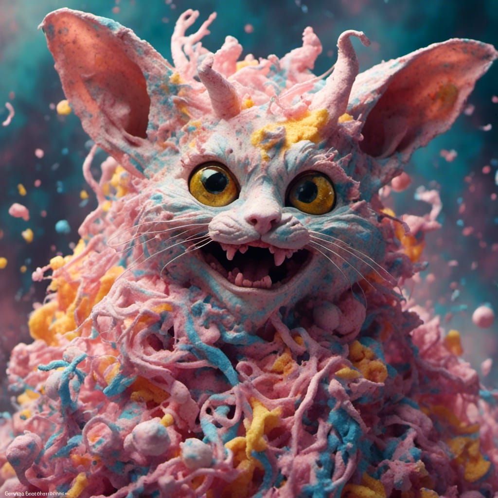 Playful Smirk with Swirly Dreamlike Eyes