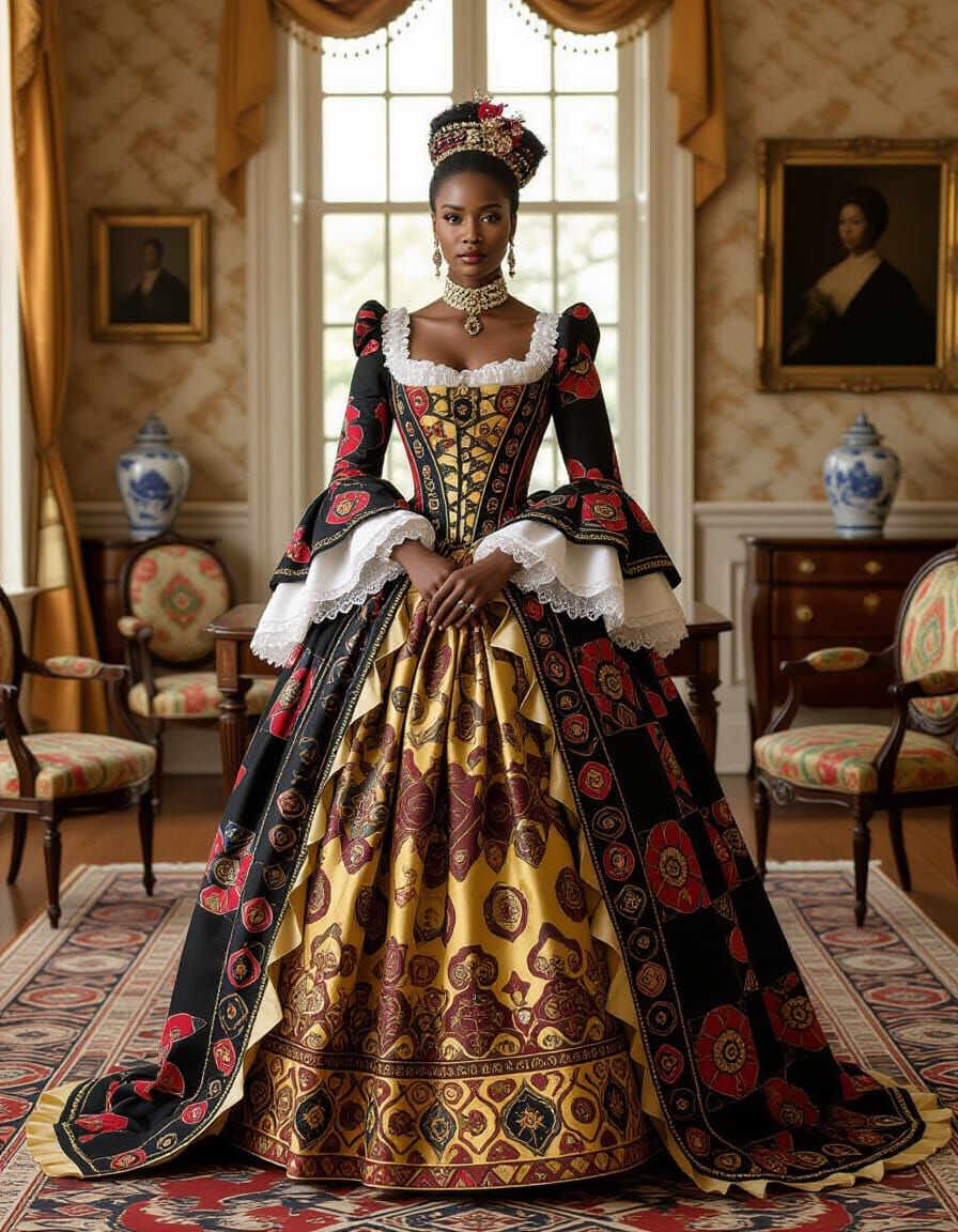 Yoruba Princess in Victorian Era Drawing Room