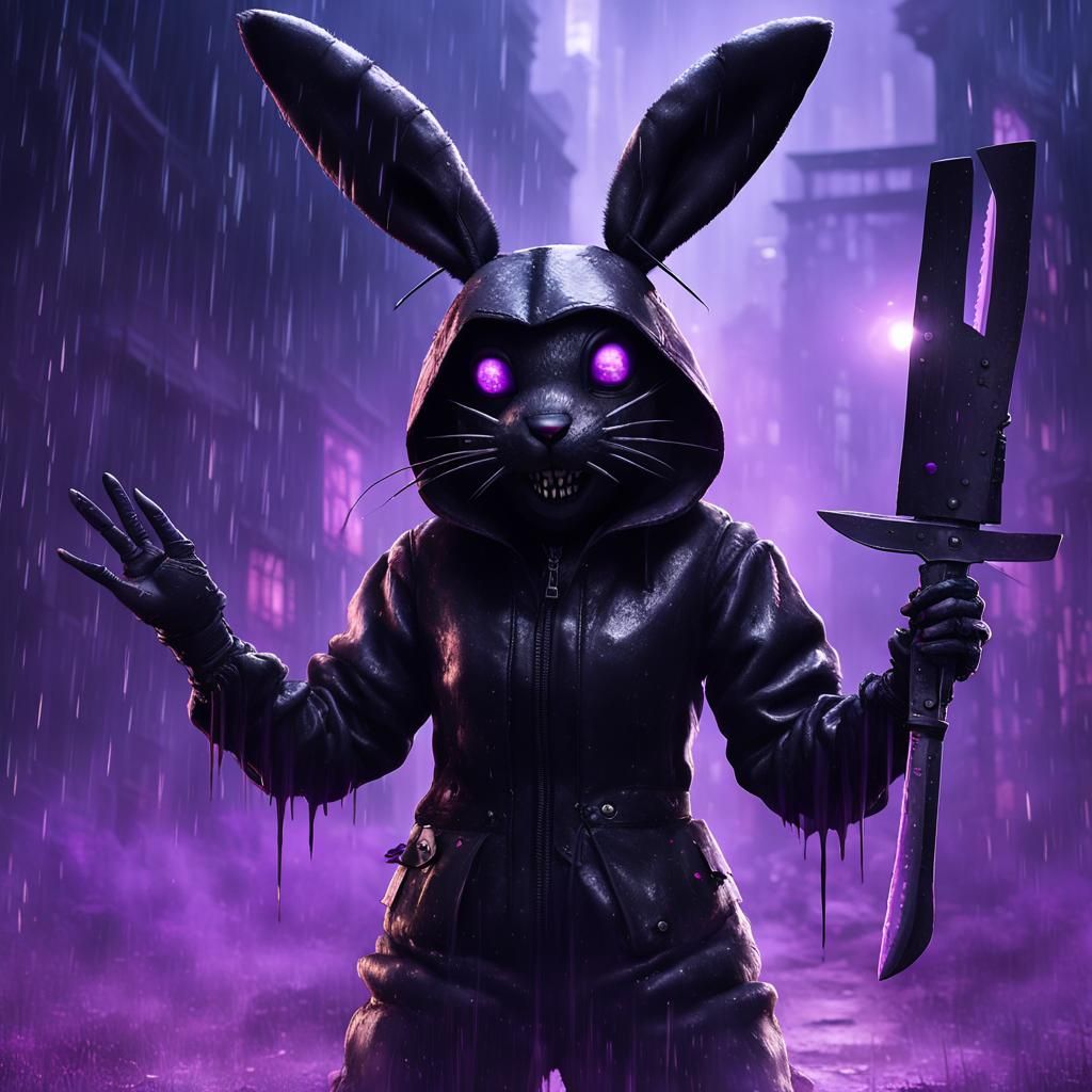 Creepy Rabbit Woman with Knife in FNAF Style