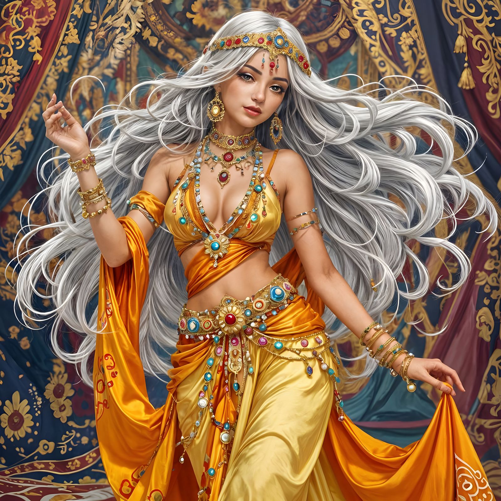 Gypsy Dancer in King's Court with Vibrant Colors