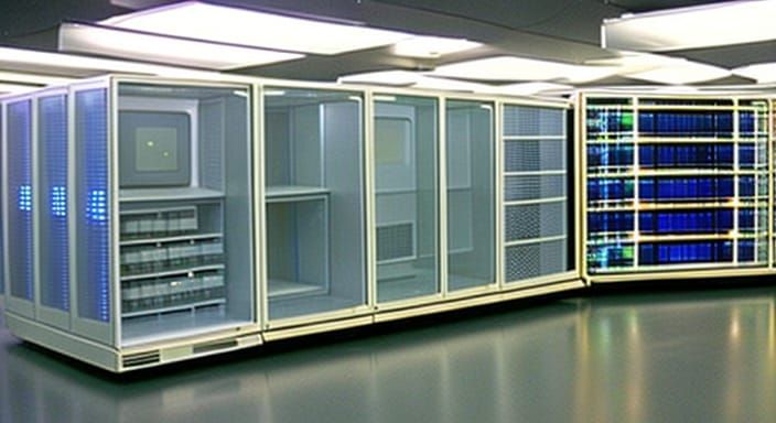 Retro Supercomputer in 1970s Documentary Style
