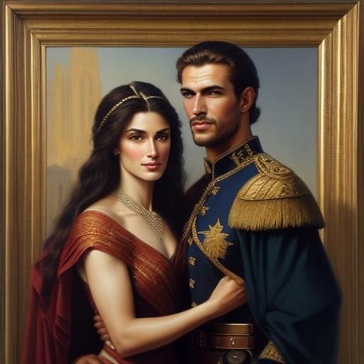 Romantic Oman Love Tale in Oil Painting Style