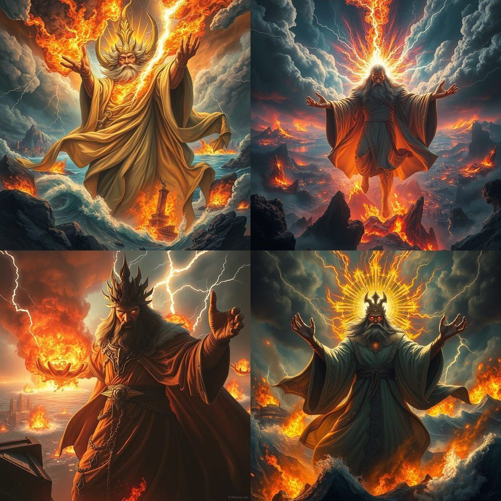 Powerful God Unleashing Fire and Destruction