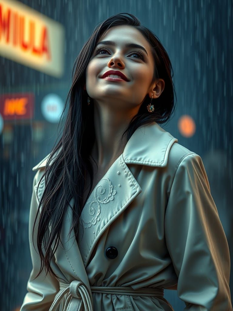 Rain-Kissed Beauty in Ecstatic Joy