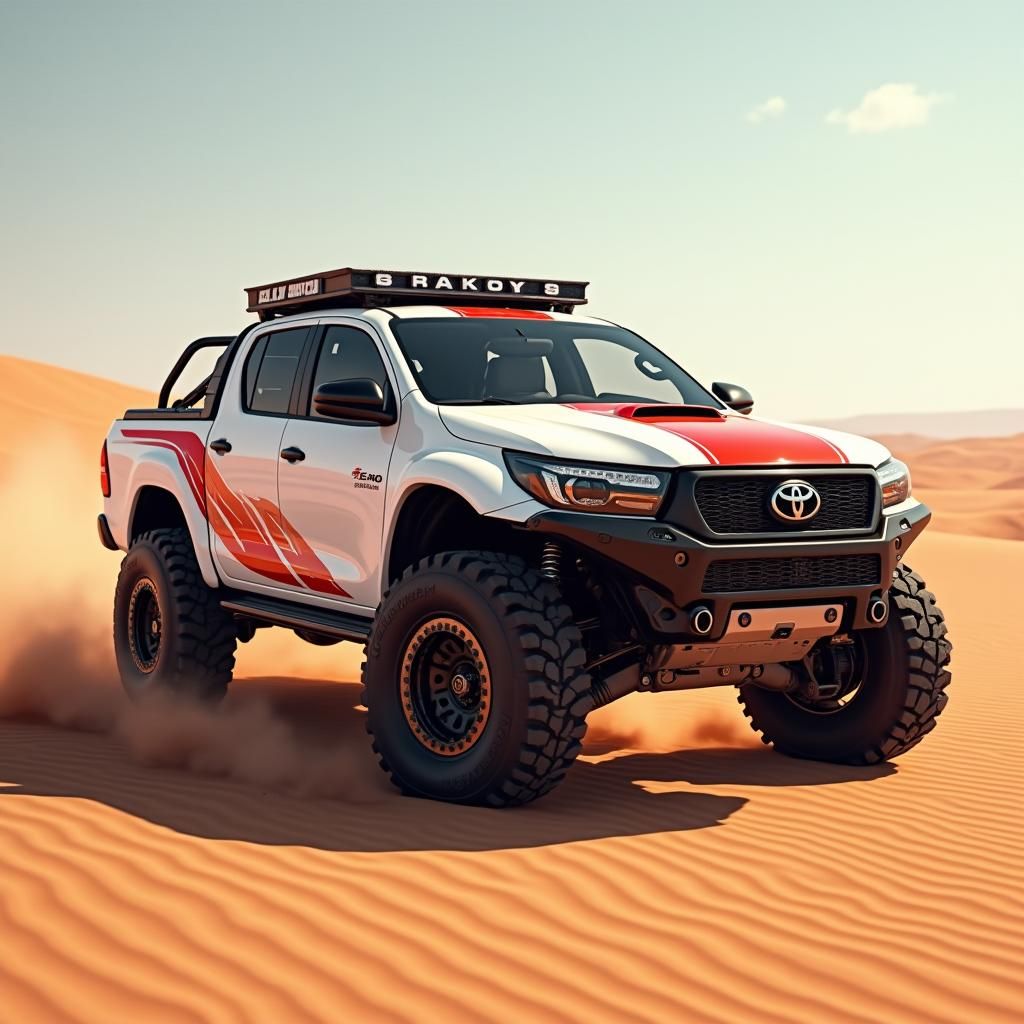 Toyota 4x4 Desert Racer: Hyperrealistic Matte Painting