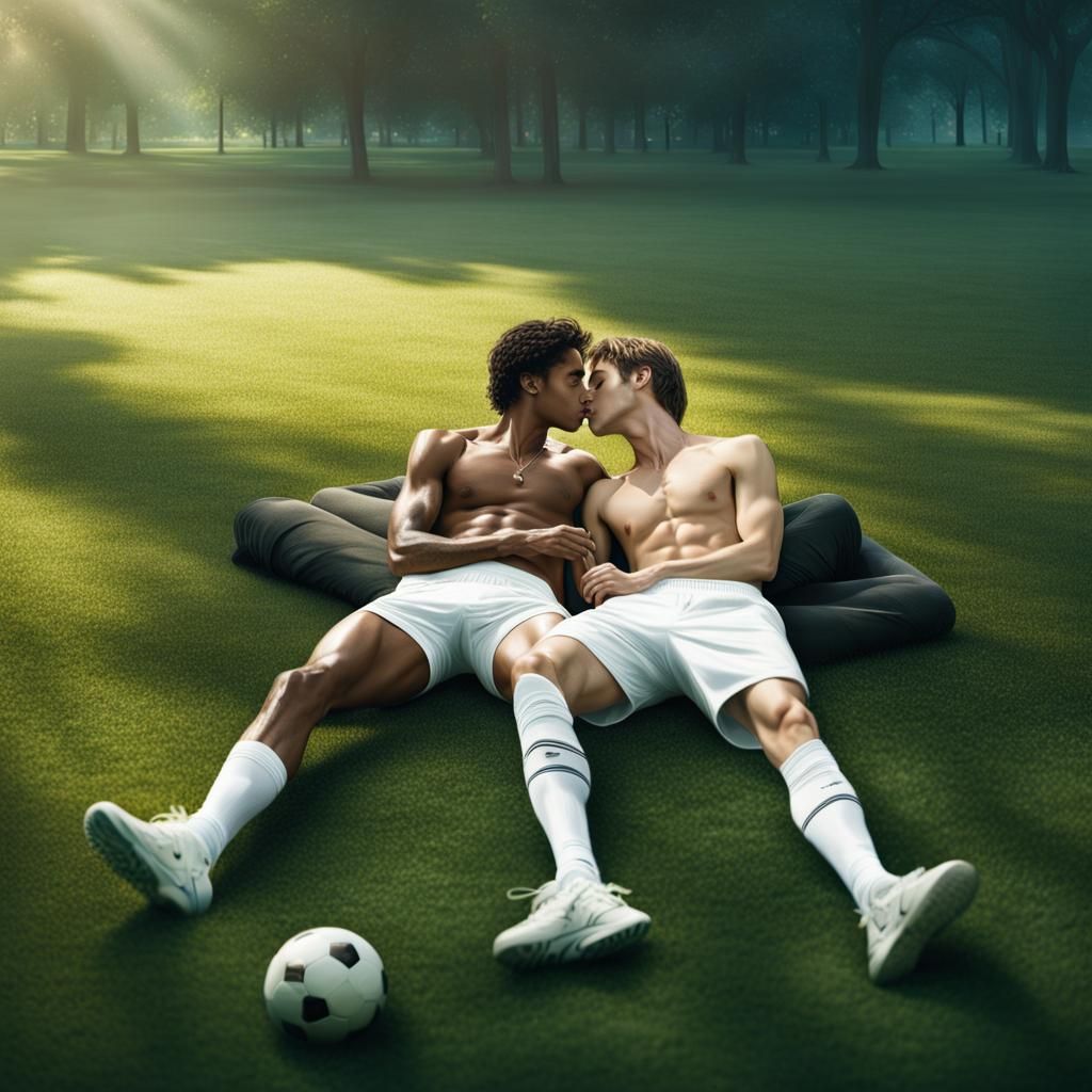 Intimate Embrace in Park: Digital Matte Painting