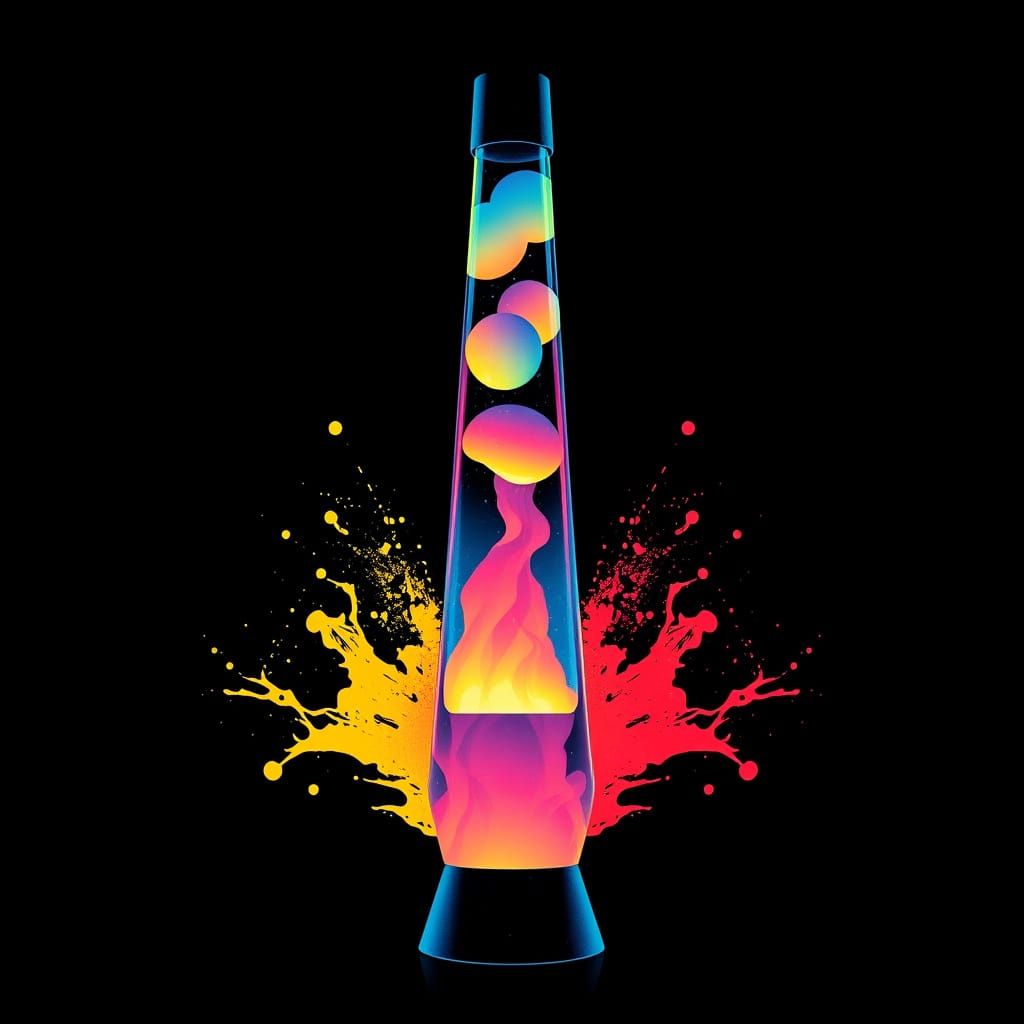 Bold 8k Digital Art Lava Lamp in Graphic Pop Style