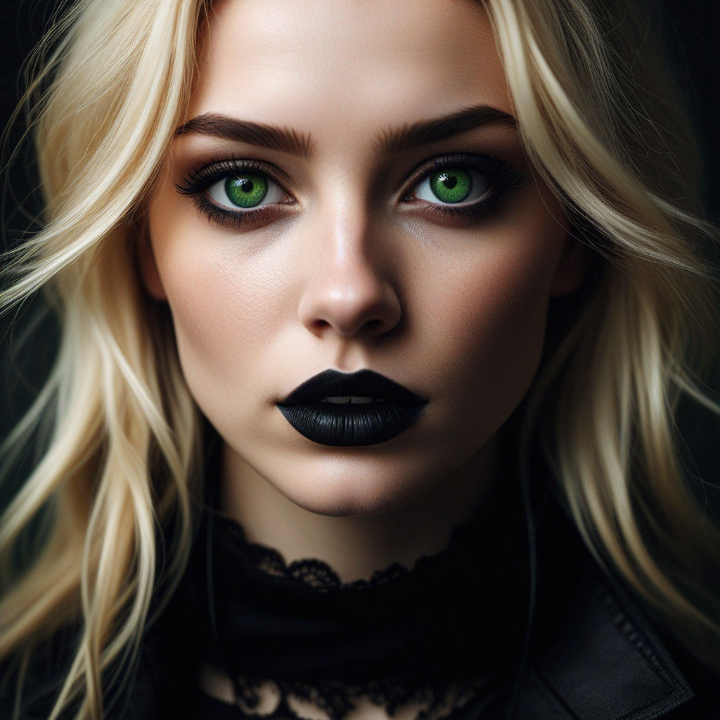 Gothic Curvy Blonde Portrait in Moody Ambiance