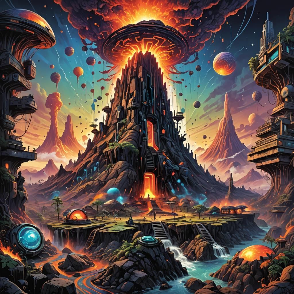 Disco Volcano: Biometric Imagineering Splash Art