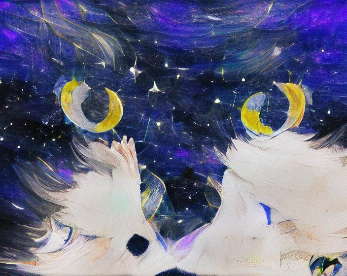 Starry Night Sky with Moon