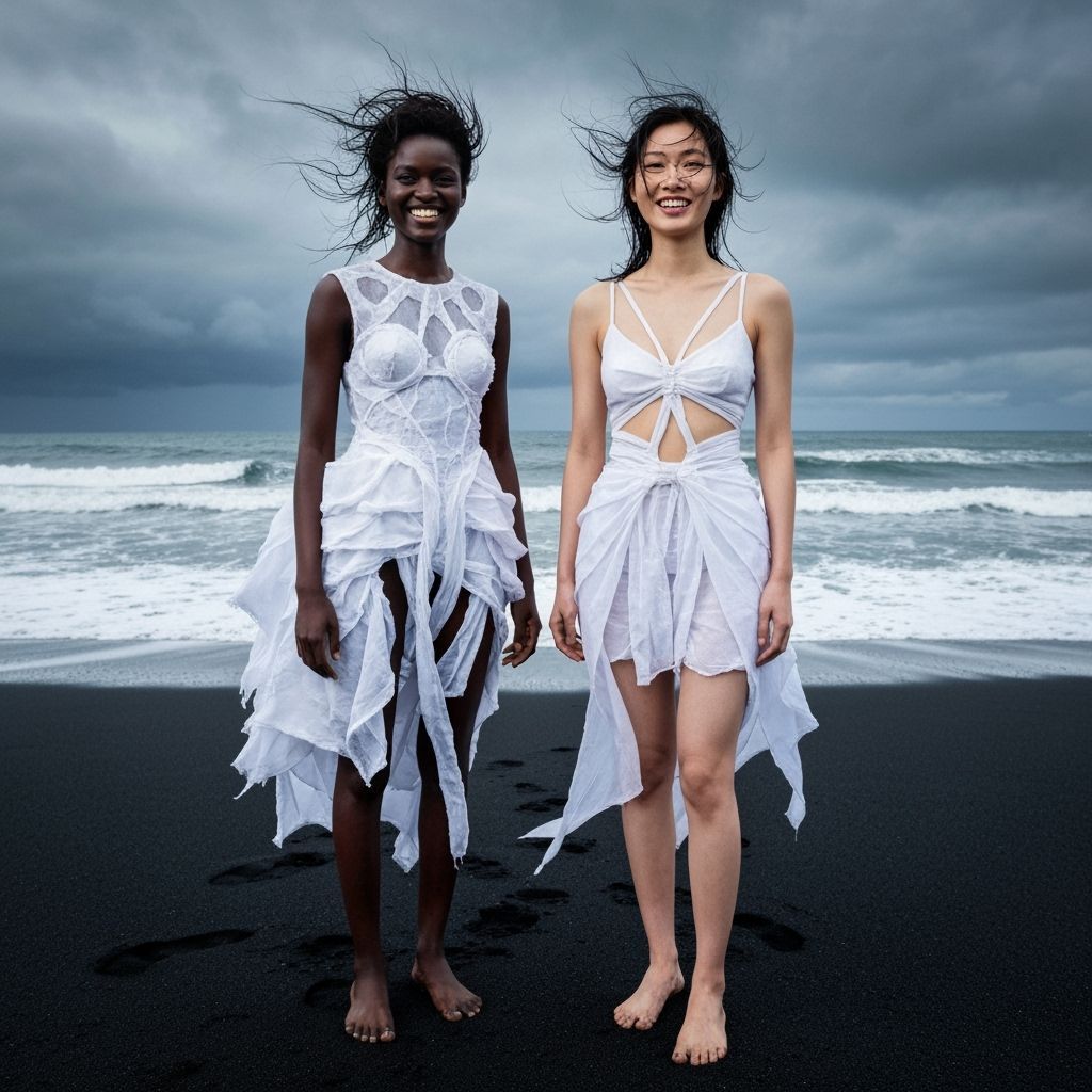 Björk-Inspired Women on Reynisfjara Beach
