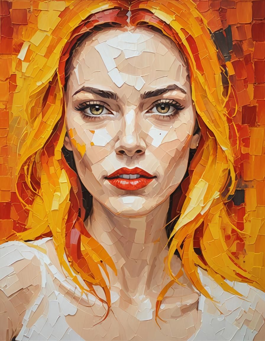 Passionate Woman in Fauvist Style with Impasto Texture