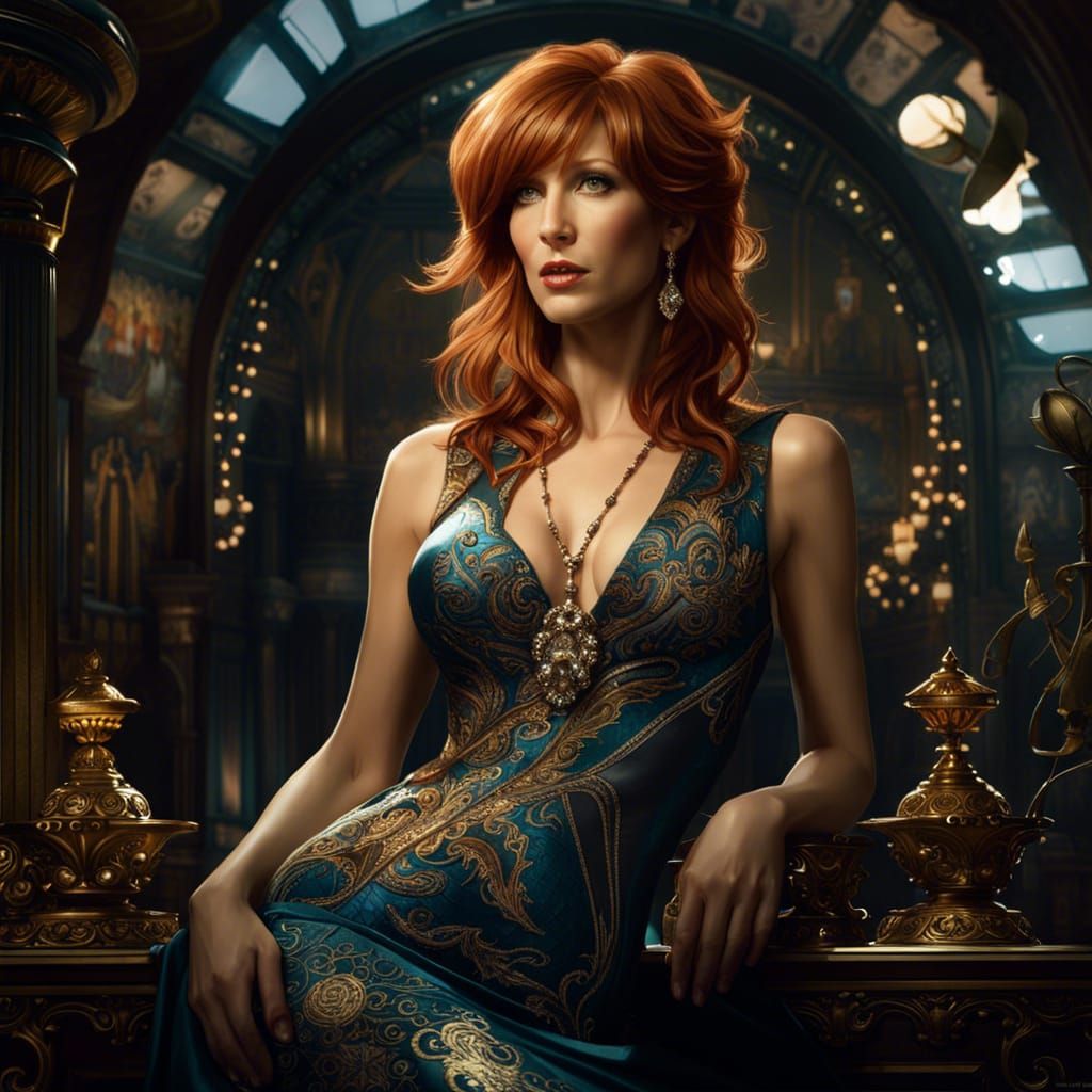 Kelly Reilly in evening dress