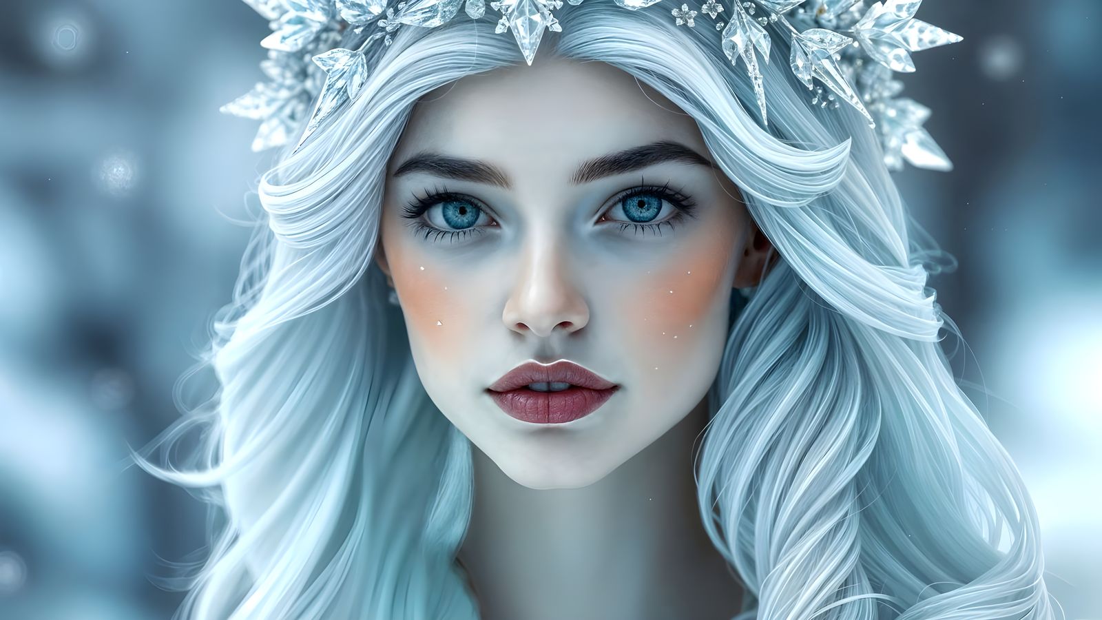 Ethereal Ice Goddess of Unparalleled Beauty