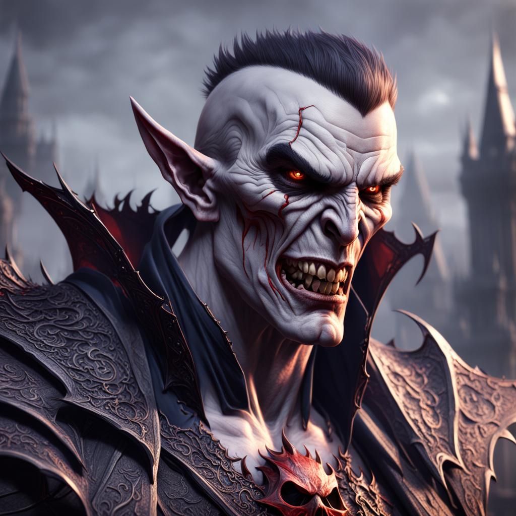 Detailed Male Vampire Fantasy Concept Art