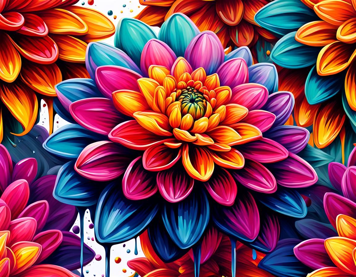 fancy dahlia bright colors