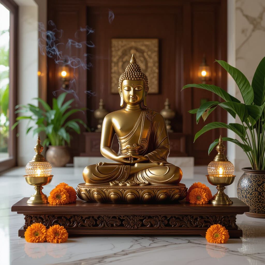Serene Buddha in Luxurious Indian Villa