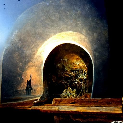 Dystopian Landscape as Oil Painting