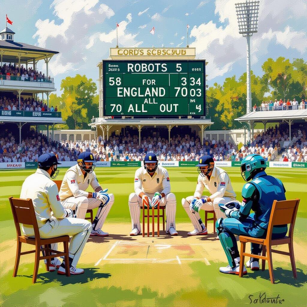 Robots Defeat England at Lord's: Impressionist Style