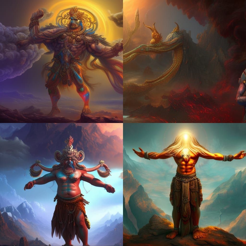 Brahma, God of Creation: Detailed Matte Painting