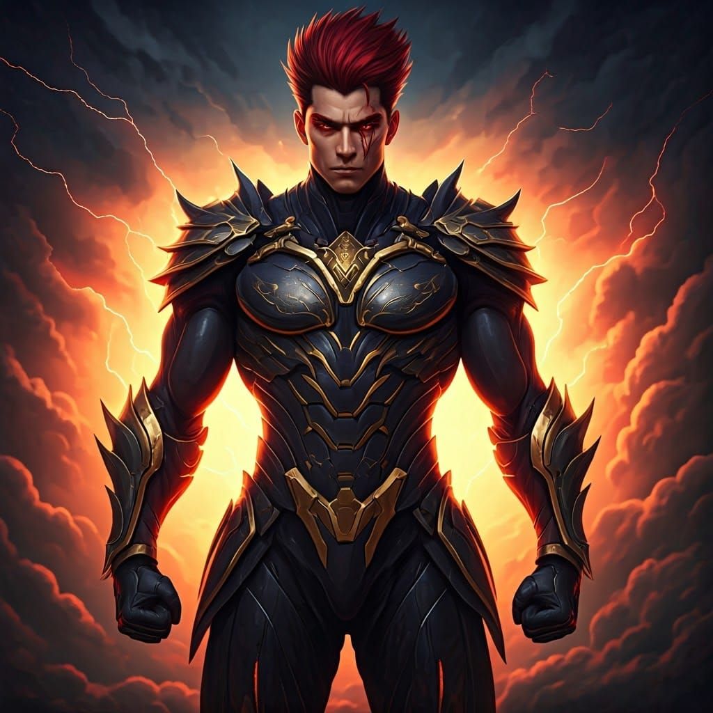 Cyberpunk Warrior in Dragon Armor