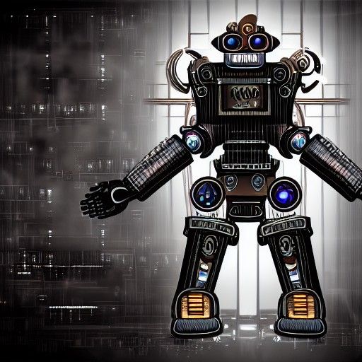 Cyberpunk Steampunk Robot God Image
