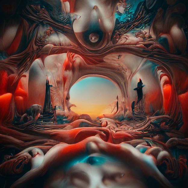 Horrific Gothic Landscape in Digital Art Style