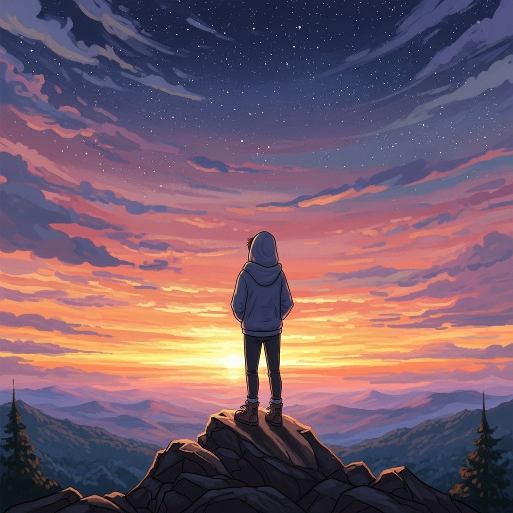 Sunset to Stars: A Van Gogh Inspired Landscape