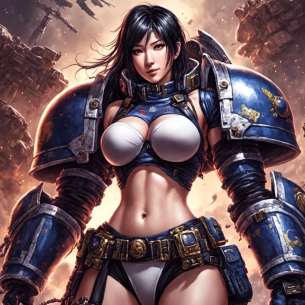 Tifa Lockhart as a Space Marine Illustration