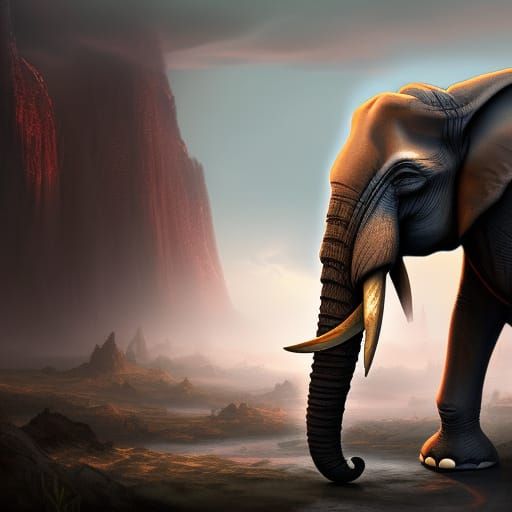 Fantastical War Elephant Concept Art