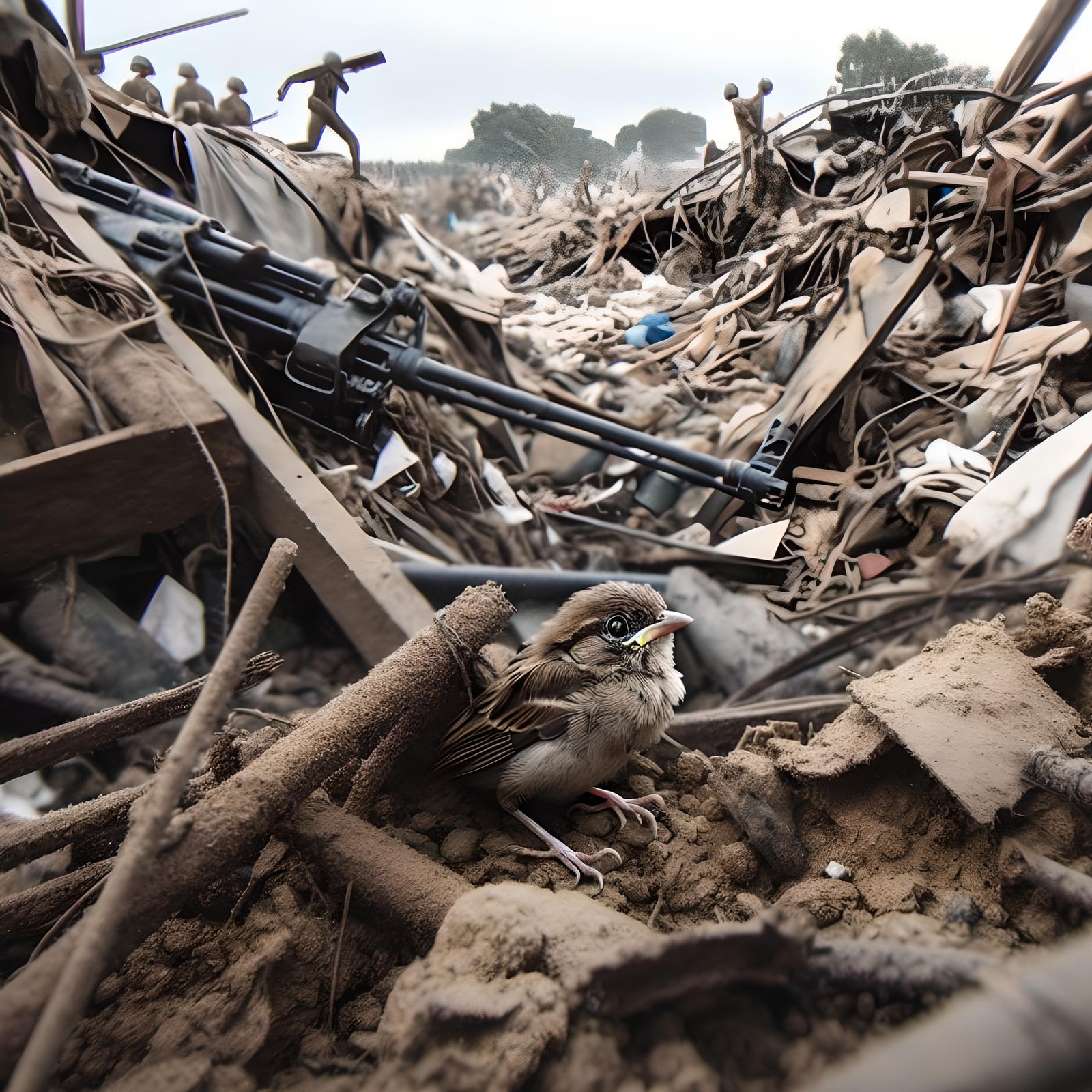 Bird Amidst Battlefield: Innocence in Wartime