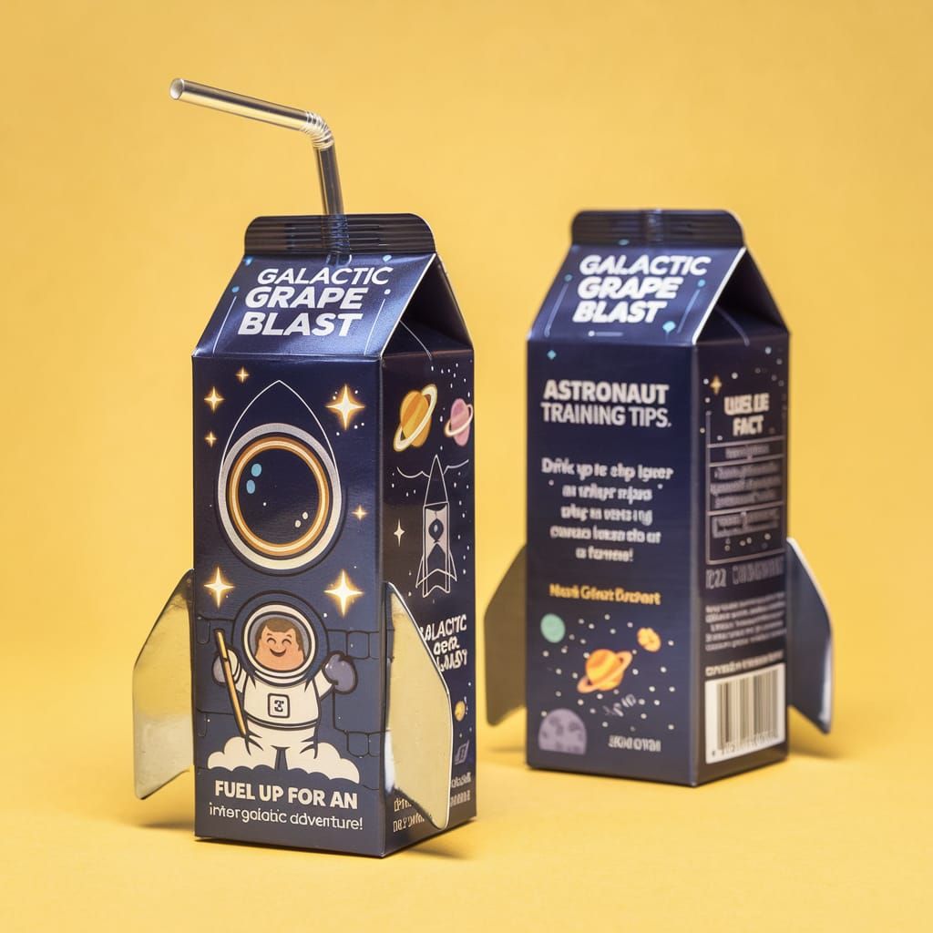Galactic Grape Blast: Rocket Juice Box Design