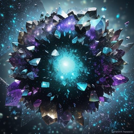 Abstract Multicolored Sea Glass Fantasy Art