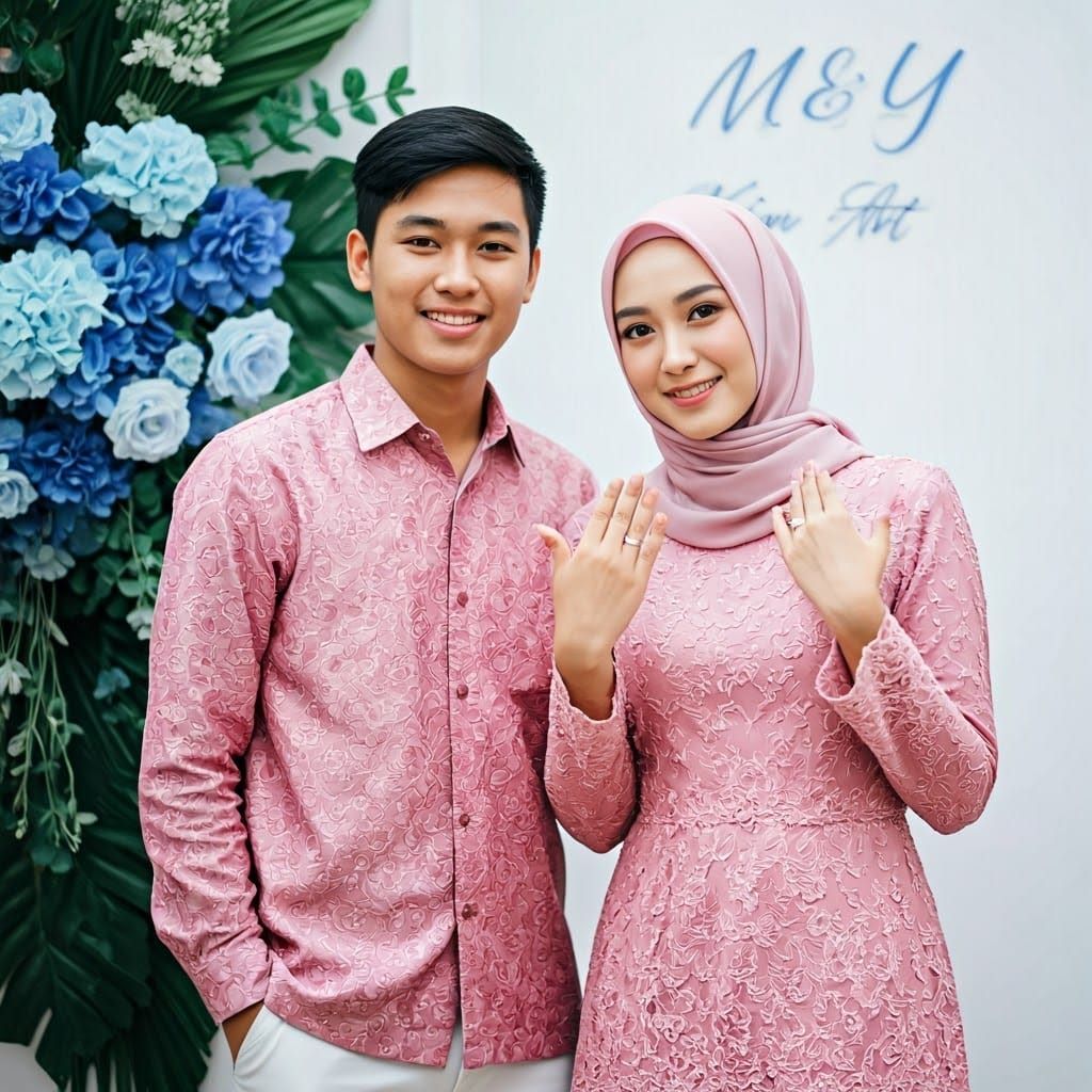 Korean Couple in Modern Muslim Wedding Attire