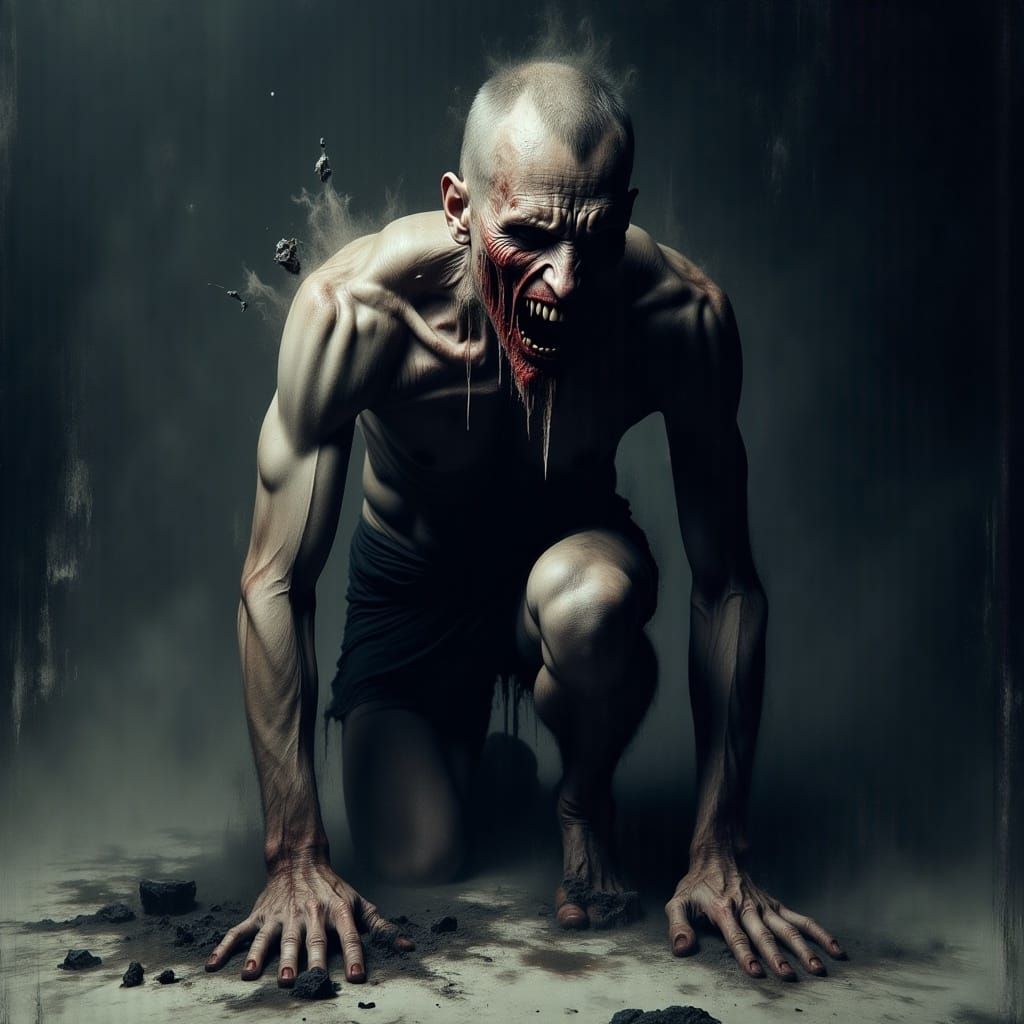 Figure Overcome with Chronic Pain and Despair