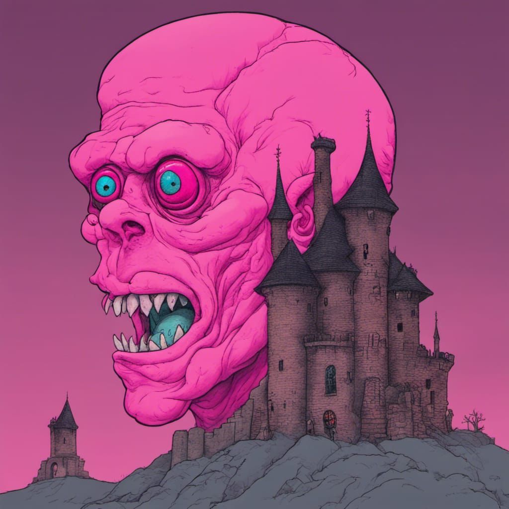 Franken Berry Portrait in Mœbius Inspired Horror Scene