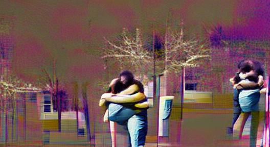 Heartfelt Embrace: A Girl Hugs Her Boyfriend
